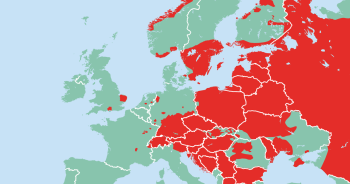 Figure 1. Distribution of human tick-borne encephalitis cases.